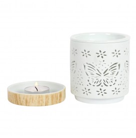 Butterfly Duftlampe aus mattem Keramik