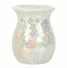 White Iridescent Crackle Duftlampe