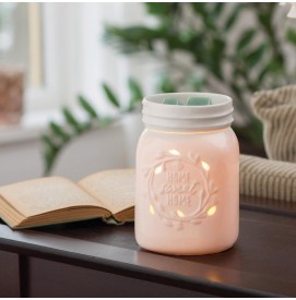 MASON JAR "Home sweet Home" elektrisch Duftlampe weiß Porzellan