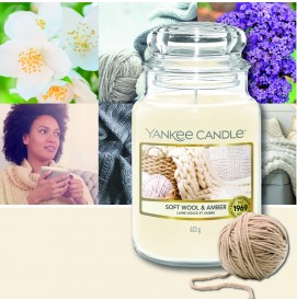 Soft Wool & Amber großes Glas 623g Yankee Candle