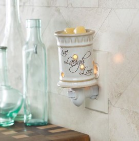 LIVE LAUGH LOVE Duftlampe für die Steckdose elektrisch creme Keramik