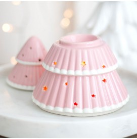 Pink Christmas Tree Duftlampe aus Keramik