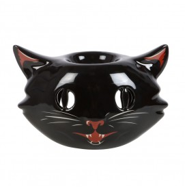 Gespenstische schwarze Katze Duftlampe aus Keramik