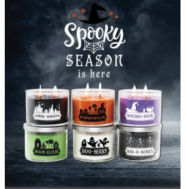 Halloween 6-Pack Bundle - Halloween Jar - 2-Docht Kerze Cheerful Candle