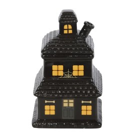Schwarzes Spukhaus Duftlampe aus Keramik