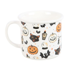 Spooky Cat and Pumpkin Tasse