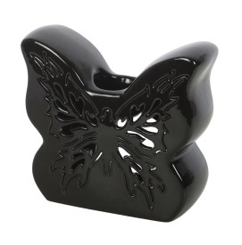 Schwarze Cut-Out Schmetterling Duftlampe aus Keramik