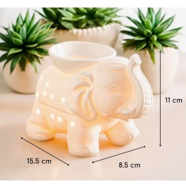 Tandor weißer Elefant Duftlampe aus Keramik