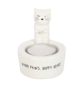 Warm Paws, Happy Heart Katzen Teelichthalter
