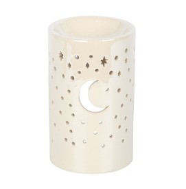 Schimmernde weiße Mond Duftlampe aus Keramik