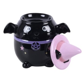 Hexenkatze Kawaii Halloween Duftlampe aus Keramik