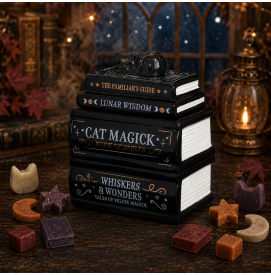 Bücherstapel Schwarze Katze...