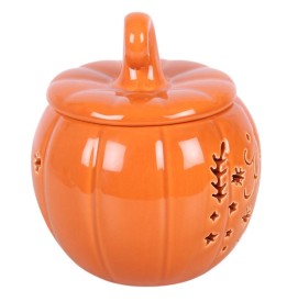 Folk Pumpkin Kürbis Duftlampe in orange aus Keramik