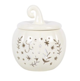 Folk Pumpkin Kürbis Duftlampe in creme weiß aus Keramik