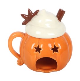 Pumpkin Kürbis Duftlampe mit Henkel aus Keramik