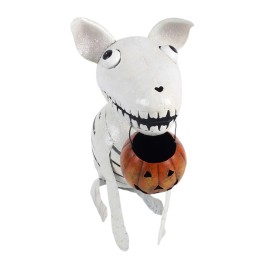 Skelett Hund Figur aus Metall Halloween