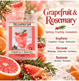 Grapefruit & Rosemary - 65g Duftwachs Melts von The Candle Fair