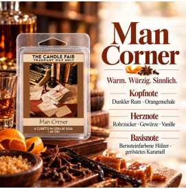 Man Corner - 65g Duftwachs Melts von The Candle Fair